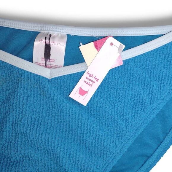Xhilaration Blue Bikini Cheeky V Front Sz L NEW - Picture 3 of 6